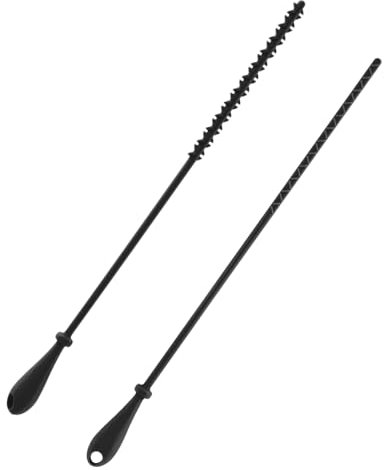 2pcs Silicone Straw Brushes, 9.45 Inch Extra Long Cleaner Brush Reusable Water Bottle Pipe Cleaner Kitchen Cleaning Tool for Narrow Neck Containers(Black)