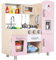 Cucina Legno per Bambini, Cucina Giocattolo per Bambini, Cucina per Bambini in Legno 81x74x30 cm, con Effetti Simulati di Luce e Suono, Dotata di Accessori da Cucina, Rosa