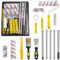 HpCuales 13pcs Paint Roller Set,Paint Rollers & Tray Set with Extension Pole,Includes a Paint Tray,Brush,Large and Mini Rollers & Sleeves,Paint Mixer,Scraper,Washing Rack,for Painting Walls & Ceilings