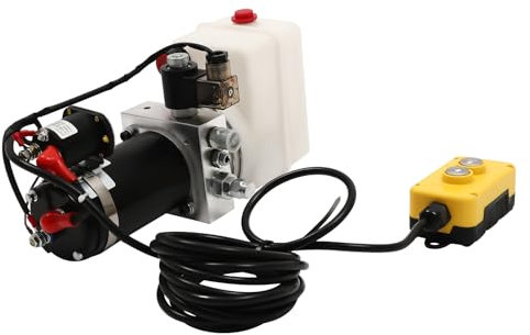 Pompe hydraulique 18 Mpa - 800 W 2850 tr/min CC 12 V - Pour remorque basculante, groupe hydraulique 12 V, pompe hydraulique à action simple pour benne basculante