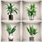 Graplan 4 Stück 3D Wandsticker Vase Wandtattoo, 3D Vase Wandaufkleber, Wandtattoo Pflanzen, Grüne Pflanze Wandsticker, Pflanze Blumen Wandbilder für Wohnzimmer Schlafzimmer Badezimmer Küche Büro Dekor
