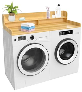 2-Tier Washer and Dryer Countertop Shelf, Laundry Washing Machine Topper with Storage Space for Small Apartment Kitchen Organizer