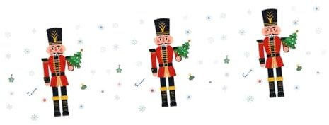 Homoyoyo 3pcs Christmas Nutcracker Window Cling Snowflake Sticker Festive Decor for Home Parties