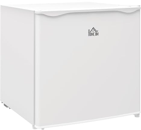 HOMCOM Mini congélateur Température Réglable de -14 à -24°C Compact 35L - étagère Amovible - Porte réversible Classe E - 47 x 44,2 x 48,8 cm - Blanc