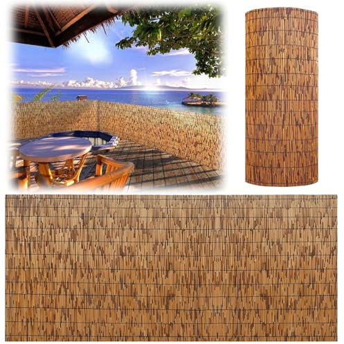 Sichtschutzzaun, wetterfester Bambus-Lamellenzaun für Zimmer, Veranda, Pool und Wanddekoration, individuelle Größe (H 50 x L 200 cm), elegante Lösung für den Außenbereich