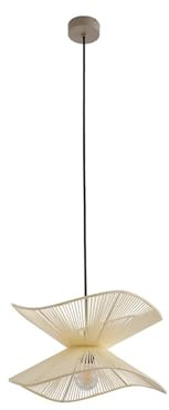 Lindby Außenleuchte Valdorin (spritzwassergeschützt (Modern) in Creme aus Textil (1 flammig, E27) - Pendelleuchte außen