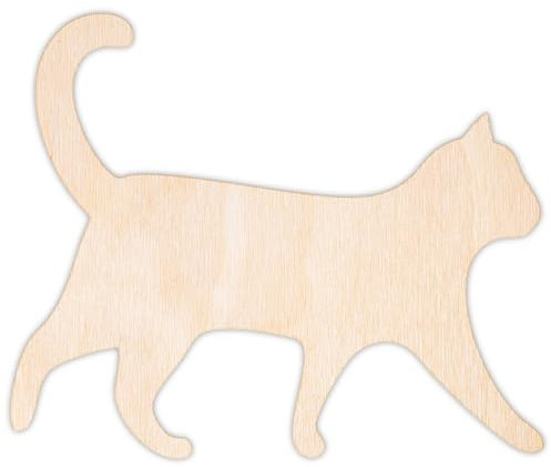 Creative Deco Personalisierte Holztiere aus Sperrholz 3mm | Katze | 5-100 cm | Haustiere Tierfiguren | Wanddeko Kinderzimmer | Lasergeschnittene Sperrholzausschnitte für Decoupage, zum Bemalen