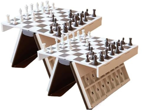 Playbook'd Chess, kompaktes 3D-gedrucktes Schachbuch, intellektuelle Brettspiele, die wie Bücher Aussehen, Schachsets, Reisebrettspiele, magnetisches Klappschachschwein (2set)