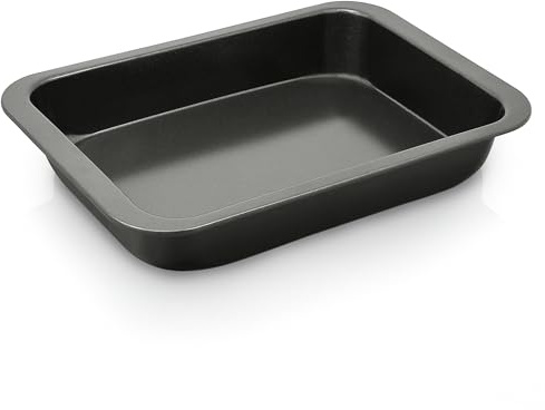 Zyliss Bandeja de Horno Universal, Acero al carbono, Antiadherente ILAG | Rustidera para asados, Bordes altos, Fácil de limpiar, Libre de PTFE/PFAS, Fuente de horno, Rectangular 37 x 25 x 5,5 cm