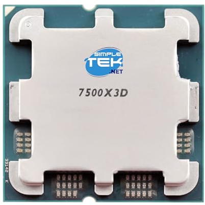 SIMPLETEK - CPU Processore 7500X3D - AM5 - Fino a 4.50 GHz - 6 Core/12 Thread - Versione Tray con Grafica Integrata - Senza Dissipatore