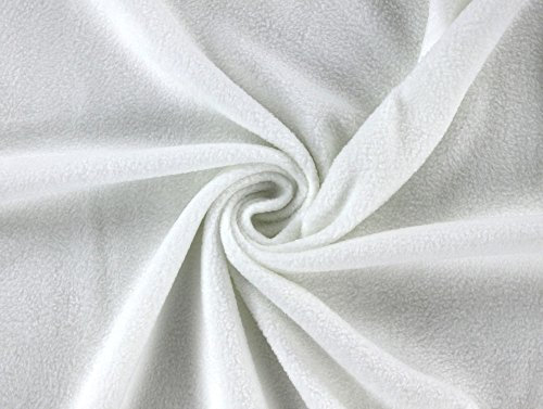 STOFFKONTOR Polar Fleece Stoff antipilling - Meterware, Farbe Weiss - zum Nähen von Bekleidung und Homeaccessoires