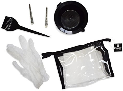 CS Beauty 6pcs Hairdressing Brush Bowl Clip Glove Combo Salon Hair Colour Dye Tint Tool Set Colouring Kit