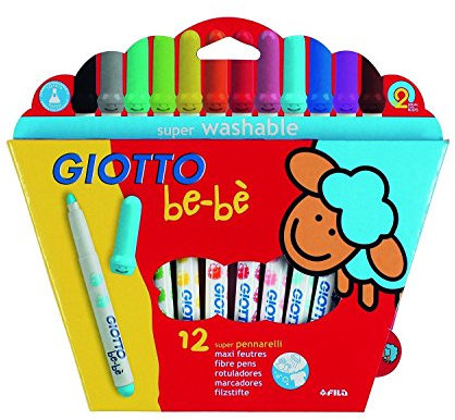 Giotto 4667 00 - Be-be Fasermaler, 12-er Etui, farbig sortiert