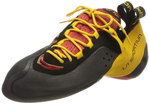 LA SPORTIVA Genius Gelb-Rot - Präziser sensibler Kletter-Schnürschuh, Größe EU 41.5 - Farbe Red - Yellow