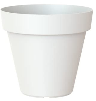 Artevasi Capri, Vaso rotondo in plastica, 50 cm, colore bianco