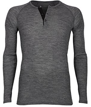 Dilling Gerippter Merino Pullover für Herren aus 100% Bio-Merinowolle Dunkelgrau meliert L