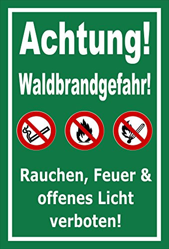 Melis Folienwerkstatt Schild Waldbrandgefahr - 30x20cm - 3mm Aluverbund – 20 VAR S00359-075-E