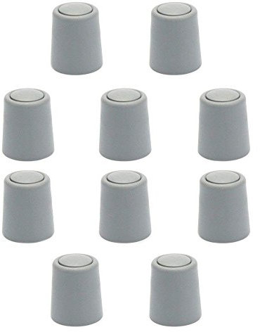 Sossai® 10 x Türstopper NTS | Modell: Bernd | Höhe: 30mm | Ø: 27mm | Farbe: grau | Zum Schrauben (Inkl. Befestigungsmaterial) | Bodenmontage