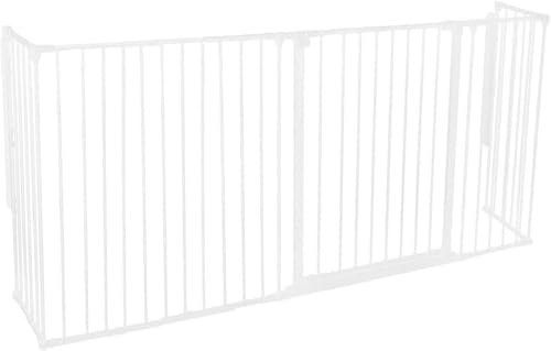Safetots Extra Hoch Mehrfach-Panel Kaminumrandung, 51cm Tiefe x 190cm Breite, Weiß, 105cm groß,Kindersicherheit und Haustierschutz, Babys und Kleinkindersicherheits-Kaminumrandung