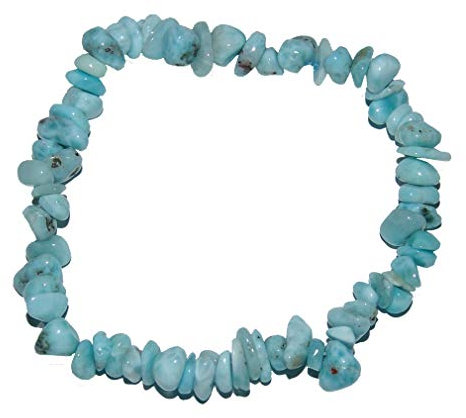 TESTEL Janni Schmuck Armband Larimar auch Atlantisstein genannt Armband Mini Nugget ca. 3-5 mm, Armbandgröße ca. 19-20 cm SC-ARM-FREE-LAR-03 Marke:, Einheitsgröße, Unkostbare Metalle, Kein Edelstein