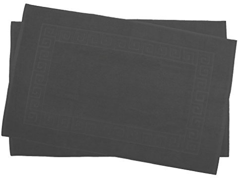 Julie Julsen 2er Pack 70 x 120 cm Badvorleger in Premium Qualität 900 gm2 in aktuellen Farben und 4 Größen aus Baumwolle Badematte Badteppich Duschvorleger Design Spirale Anthrazit