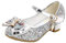 mama stadt Scarpe Principessa Bambina Scarpe Bimba Tacco Scarpe Glitterate Tacchi Ragazza Scarpe Cosplay Principessa con Paillettes Scarpe Eleganti Bambina per Cerimonia Festa, Argento/ 27