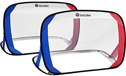 TecTake 800784 Lot de 2 Buts de Football Pop-Up Mini Cage de Foot Pliable Résistante aux Intempéries Sac de Transport – Diverses Couleurs (France)