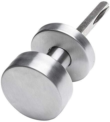 Aqbau® Runder Türknauf drehbar auf Rundrosette, Türknopf edelstahl, Knopfdrücker, Drehknauf tür, Kugelknopf Silber, Rostenfrei für Außen- & Innenbereich Türbeschlag