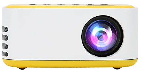 Mini Proyector Portátil, HD 1080P WiFi USB Bluetooth Proyector de Cine Inalámbrico, Altavoces Integrados, Proyector de Cine en Casa de Dibujos Animados para Niños, para USB / Disco Duro Móvil(EU)