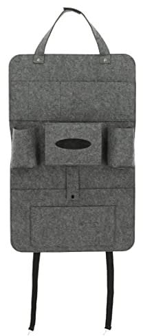 Spetebo Filz Autositz Organizer - 65 x 41 cm - Rücksitztasche mit 8 Fächern - Rückenlehnen Schutz Rücksitz Schoner Auto Sitz Tasche