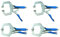 KASTFORCE KF4022 Kit of 4 Adjustable Face Clamp 11 Inch Long 3 Inch Clamping Capacity C Style