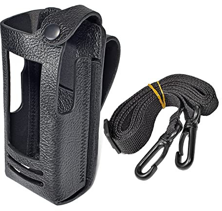HYS PU Leather Walkie Talkie Holder Carrying Case Compatible with Motorola XPR6300 XBR6350 XPR6500 GTP800 2 Way Radio Holster
