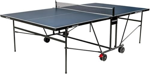 Pegasi Tischtennisplatte 500 - Tischtennisplatte Indoor - Faltbare Tischtennistisch - Klappbar - Original Tischtennistisch - Mit Rädern - Beweglich - Blau