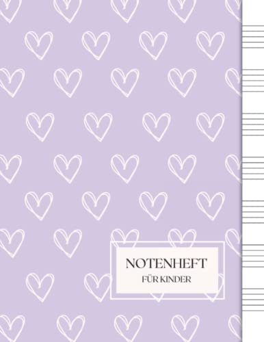 Notenheft für Kinder: 100 Seiten, große Linien - Notenbuch für den Musik-Unterricht, Hausaufgaben, Anfänger: Blanko Musikheft, Musiktheorie- Notenheft für Kinder 7 Systeme