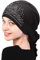 Kopftuch für Frauen Kopfbedeckung Damen Chemo Kopfbedeckung Im Voraus Gebunden Set Plissiert Headwrap Schals Gap Mütze Damen -Schwarz