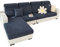 SHANNA Sofa Überzug Stretch, Couch Sofabezug 1 2 3 Sitzer L Form Ecksofa, Sofa Cover Sitzkissenbezug Sofaüberwürfe rutschfest Möbelschutz mit Elastischem Boden,(Blätter dunkelgrau, Recamiere)