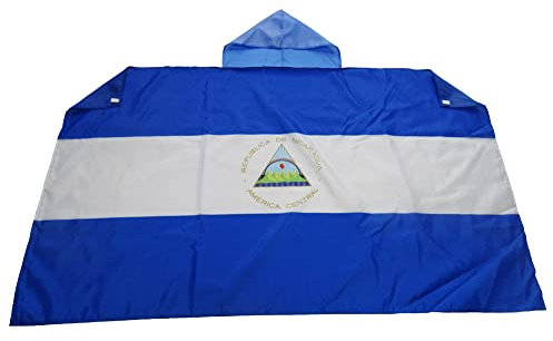 AZ FLAG Bandera de Nicaragua 150 x 90 cm, Capa Bandera Nicaragüense 100% poliéster con mangas integradas, Body Flag nicaragüense