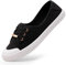 Harvest Land Womens Canvas Shoes Low Top Flat Gym Sports Pumps Trainers Lace Up Flat Ladies Girls Fashion Pumps Black UK 8