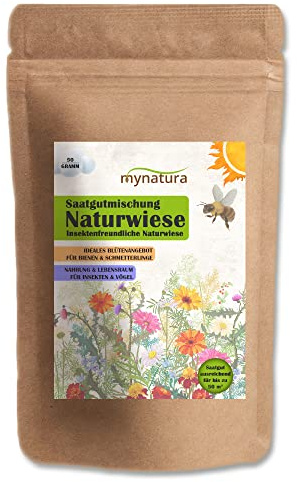 mynatura Saatgutmischung Naturwiese – Insektenfreundliche Naturwiese Wiese | Natur | natürlich | Garten | Saatgut | Saatgutmischung | Naturwiese | Lebewesen | Artenschutz (1x50g)