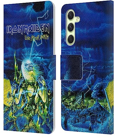 Head Case Designs Offizielle Iron Maiden Live After Death Tour Leder Brieftaschen Handyhülle Hülle Huelle kompatibel mit Samsung Galaxy A54 5G