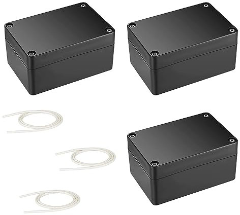Boîte de dérivation étanche IP66, 3 pièces, coffret de distribution extérieur, noir, boîtier électronique, boîtier d'accessoires électriques, plastique, 100 x 68 x 50 mm