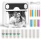 GuKKK Mini Drucker, Mobiler Fotodrucker, Tragbarer, Wireless Thermodrucker, mit 13 Rollen Druckerpapie und 6 Buntstifte, Smartphone Bluetooth Drucker, für Liste, Journal