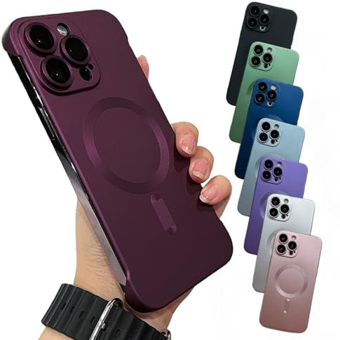 Zlimpty Kolorshade Phone Case, Metallic Paint Frameless Magnetic Phone Case, Kolorshade for iphone 14/13/12/11 Promax Plus (Dark Purple,for iPhone 14Promax)