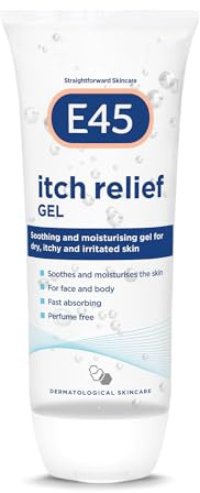E45 Itch Relief Gel 100 ml - Face Cream for Long-Lasting Moisture - Cream for Dry and Sensitive Skin - Dermatitis and Eczema Cream - Non-Greasy Formula Dermatologically Tested