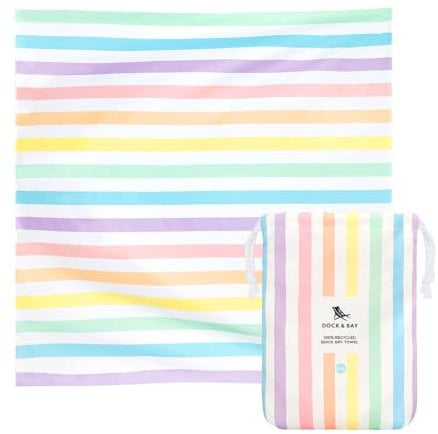 Dock & Bay Strandhandtuch - Schnell trocknende Mikrofaser, ohne Sand - Kompakt, Leicht - 100% recycelt - Inklusive Beutel - Summer - Unicorn Waves, Double Extra Large (180x200cm, 70x78)
