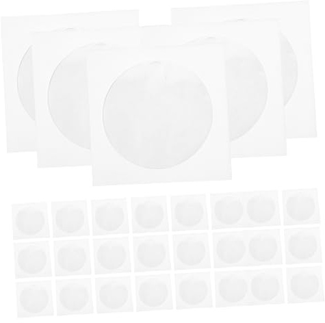 CAXUSD 100 Stück Weiße Papier CD Hüllen für CD und DVD Schützt vor Feuchtigkeit und Kratzern Platzsparend für Zuhause und Büro DVD Ordner