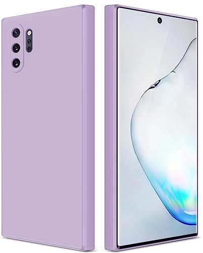 GiiYoon Case Compatible with Samsung Galaxy Note 10 Plus, Silky-Soft Touch Full-Body Protective Phone Silicone Case, Shockproof Cover with Microfiber Lining, Purple