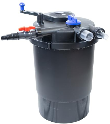 VIALIA Druckteichfilter CPF-30000, 55W UVC Klärer, bis 60.000 L | Bio Teichfilteranlage mit 3-Stufen-Filtration und Rückspülfunktion – klares Wasser ohne aufwendige Reinigung