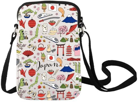 LEVLO Japanische Reise-Umhängetasche, Japan-Souvenir, Geschenk, japanische Reise, Umhängetasche, Japan-Urlaub, Schultertasche für Damen, Japan C Bag