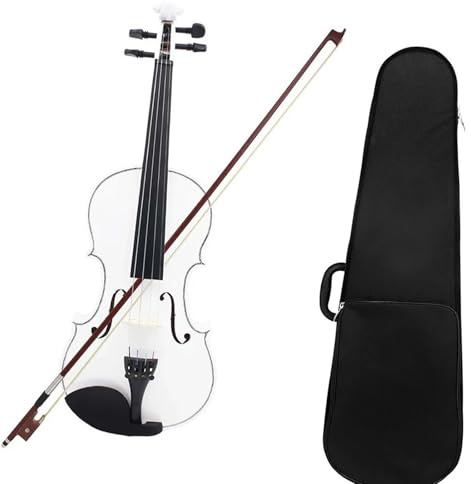 Geige Weiße 4/4 Violine Anfänger Violine Saiteninstrument Geige Set Mit Fall Bogen Zubehör(Violin)